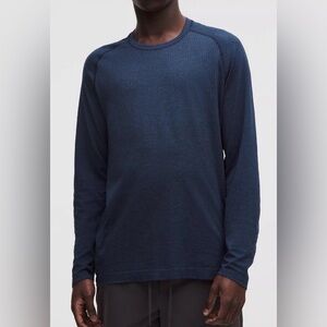 Lululemon Mens Metal Vent Tech Long Sleeve Shirt in Blue Size Large
